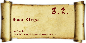 Bede Kinga névjegykártya